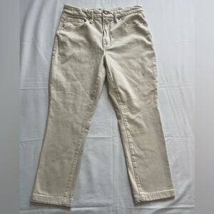 Good American Women's Cream Good Classic Slim Straight Leg Jeans Size 12 / 31
